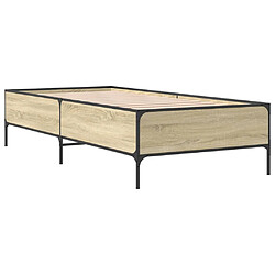 Avis vidaXL Cadre de lit sans matelas chêne sonoma 90x190 cm