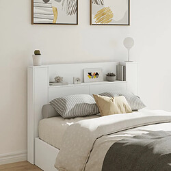 vidaXL Armoire tête de lit avec LED blanc 140x16,5x103,5 cm