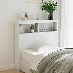 vidaXL Armoire tête de lit avec LED blanc 100x17x102 cm