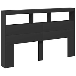 Avis vidaXL Armoire tête de lit avec LED noir 160x17x102 cm