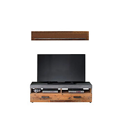 EPIKASA Meuble TV Indy, Marron, Bois, 139x41x40 cm