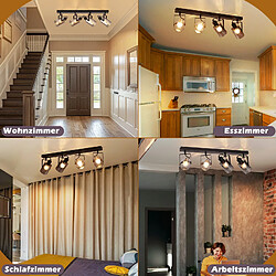 Avis ZMH Plafonnier 4 Flammes en Verre Gris Fumé E14 - Éclairage Moderne pour Chambre à Coucher