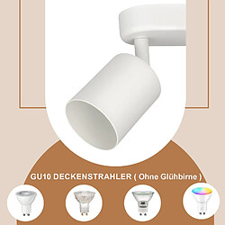 Avis ZMH Plafonnier LED Moderne Rond GU10 pour Salon et Chambre à Coucher - Spot de Plafond Rotatif