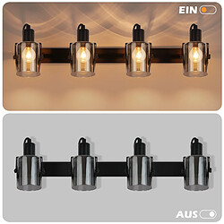 ZMH Plafonnier 4 Flammes en Verre Gris Fumé E14 - Éclairage Moderne pour Chambre à Coucher pas cher