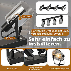 Acheter ZMH Plafonnier 4 Flammes en Verre Gris Fumé E14 - Éclairage Moderne pour Chambre à Coucher