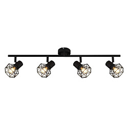 Spots de plafond Vintage Retro 4 flammes E14 - Luminaire Industriel Noir ZMH