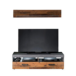 EPIKASA Meuble TV Indy, Marron, Bois, 139x41x40 cm