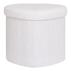 EPIKASA Pouf Medford, Blanc, Polyester, 42,5x36,5x37,5 cm