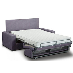 Inside 75 Canapé BELLE EPOQUE express lattes matelas mémory 22cm tête de lit intégrée tissu tweed luna violet