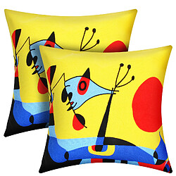 AVIZAR Lot de 2 Housses de Coussin Art Solea