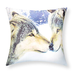Lot de 2 Housses de Coussin AVIZAR - Motif Loups 40x40 cm