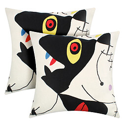 Avizar Lot de 2 Housses de coussin brodées - Art Aspea - 45x45cm