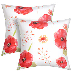 AVIZAR - Lot de 2 - Motif Coquelicot