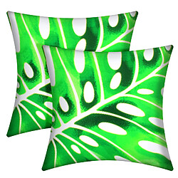 Avizar Lot de 2 Housses de Coussin Monstera 40x40 cm