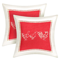 AVIZAR Housses de Coussin - Brodée Oie 40x40 cm