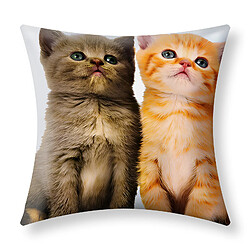 AVIZAR Housses de Coussin - Motif Deux Chatons