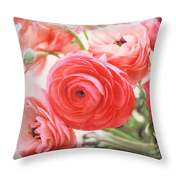 AVIZAR Lot de 2 Housses de Coussin Fleurs de Rose