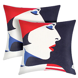 AVIZAR Lot de 2 Housses de Coussin Art Auralis