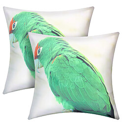 AVIZAR Housses de Coussin - Motif Ara Vert