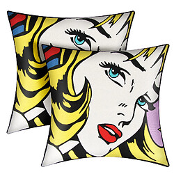 Avizar Lot de 2 Housses de Coussin Brodées Art Galexia 45x45 cm