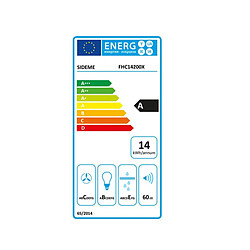 Hotte visière 60cm 189m3/h inox - FHC14200X - FAGOR