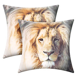 AVIZAR Housses de Coussin - Motif Lion