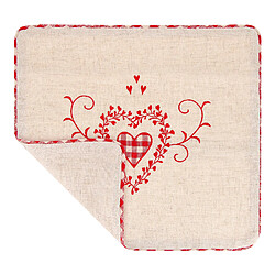 Acheter Lot de 2 housses de coussin AVIZAR - Brodées cÅ“ur à carreau 40x40 cm
