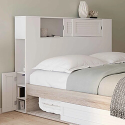 Idmarket TETE DE LIT 145 CM BLANC