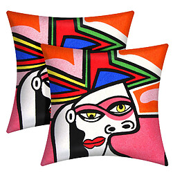 AVIZAR Lot de 2 Housses de Coussin Art Luminis