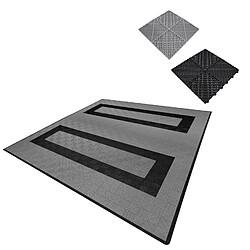 Monstershop Carrelage Ventilé Modulaire 6 x 6 M Gris/Noir