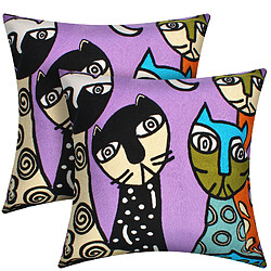 Avizar Lot de 2 Housses de Coussin Brodées Art Melodia 45x45 cm