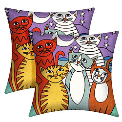 Avizar Lot de 2 housses coussin brodées - Art Lunelle-45x45cm