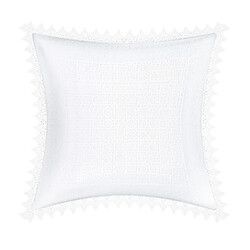 Avizar Lot de 2 Housses de Coussin - Bordure Dentelle Fleur