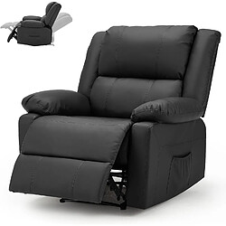 YODOLLA Fauteuil Relaxation Massage Inclinable - Similicuir Noir