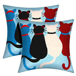 AVIZAR Lot de 2 Housses de Coussin Art Orphia