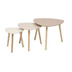 Pegane Lot de 3 tables d'appoint gigognes multicolore