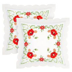 Avizar Lot de 2 Housses de Coussin 40x40 cm - Tableau Floral