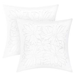 Avizar Lot de 2 Housses de Coussin 40x40 cm Brodée Florale