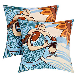 AVIZAR Housses de Coussin - Art Sunna 45x45 cm