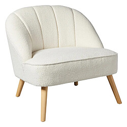 Pegane Fauteuil en velours - Blanc
