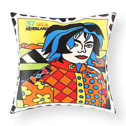 Avizar Lot de 2 housses de coussin Art USA Neverland