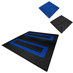 Monstershop Carrelage Ventilé Garage Noir/Bleu
