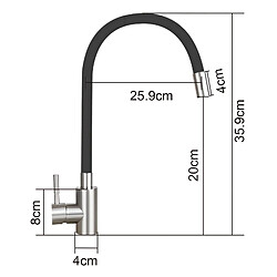 Acheter Robinet de Cuisine en Acier Inoxydable ZMH avec Douchette Extensible et Rotation à 360°