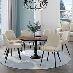 Idmarket market lot de 6 chaises Thalya - Beige