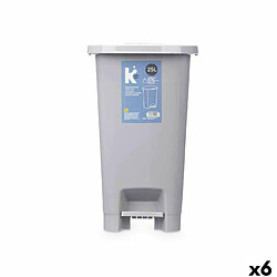 BigBuy Home Poubelle à pédale ABK-142 Gris