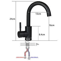 Robinet de Lavabo Rotatif Haute Pression en Acier Inoxydable - ZMH pas cher