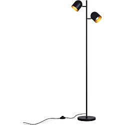 ZMH Lampadaire Vintage Noir à 2 Flammes E14 - Élégance Rétro pour Salon et Chambre