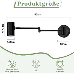 Avis ZMH Applique Murale Intérieure Noire Orientable GU10 - Éclairage Vintage pour Salon et Couloir