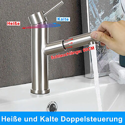 Avis Robinet de Lavabo Noir Extensible avec Douchette - Mitigeur Monocommande ZMH pour Salle de Bain et Cuisine