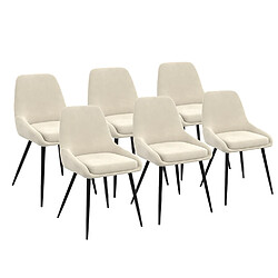 Idmarket market lot de 6 chaises Thalya - Beige